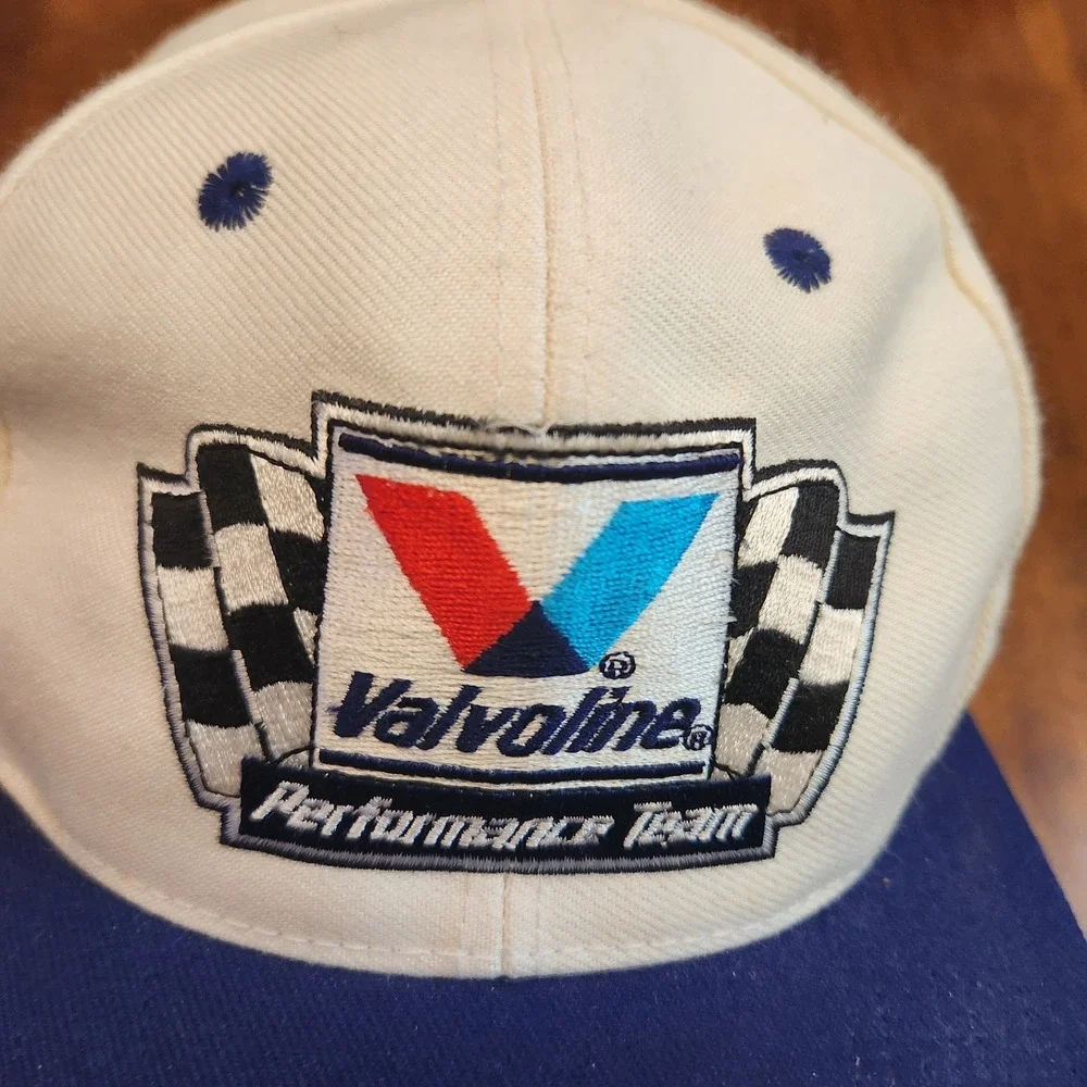 Vintage Nascar Snapback Hat One‎ Size Script Logo Valvoline Performance Team Cap